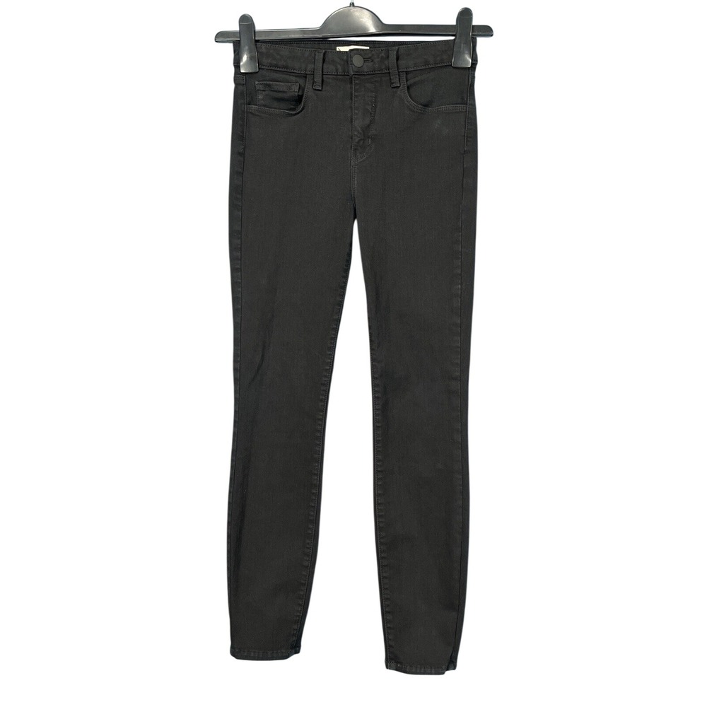 L'AGENCE Margot BLACK Stretch Denim 5-POCKET High-Rise TAPER LEG Skinny Jeans 26
